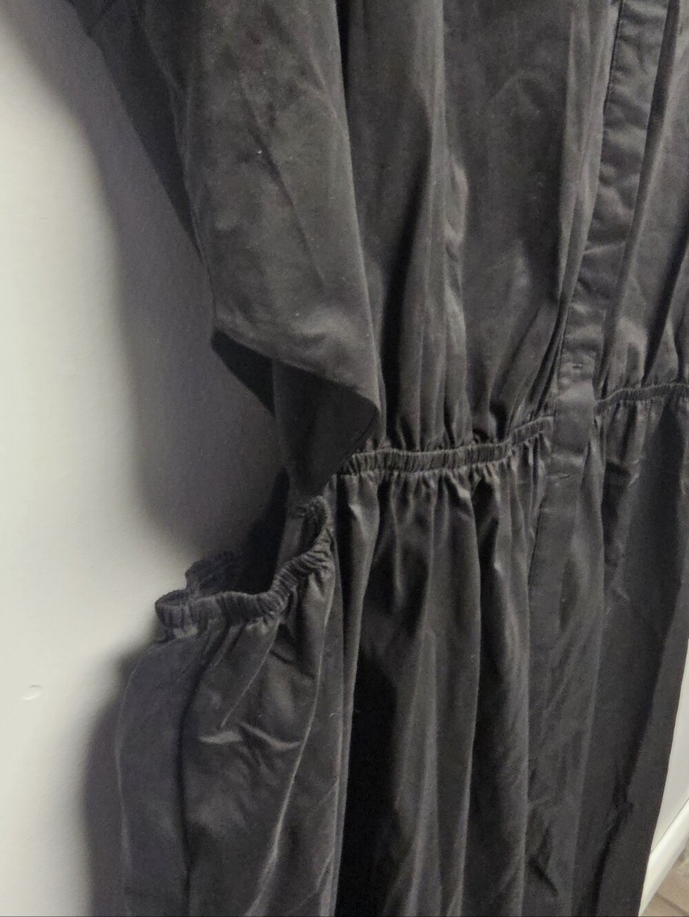 Anthropologie/Sunday In Brooklyn Black Relaxed Button-Front Dress - Picture 3 of 13